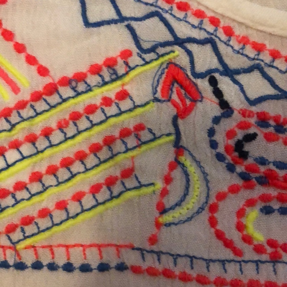 Embroidered, Ruffle Tank! - Picture 2 of 3